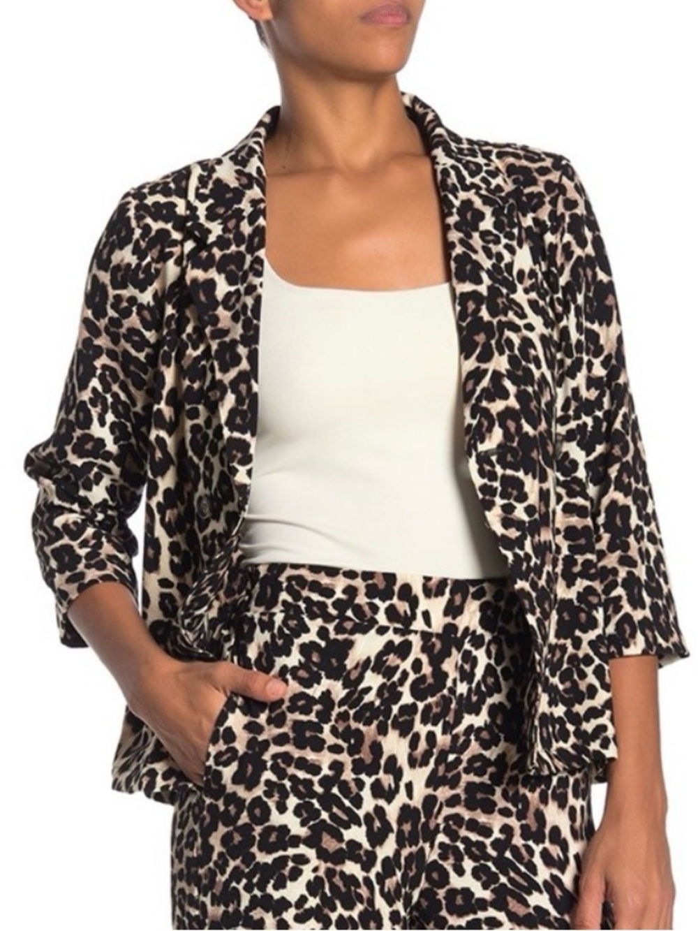 Bobeau Leopard Print Blazer